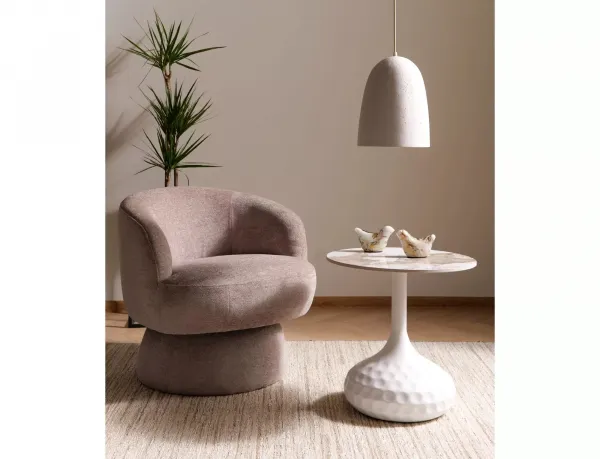 Signal Odkládací stolek Salo B 50 cm bílý/bílý mramor