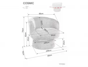 Signal Designové otočné křeslo Cosmic šedé