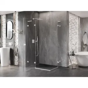 MEXEN/S - Lunar L Duo sprchový kút dvere krídlové 80 x 70, transparent, biela 834L-080L-070P-20-00