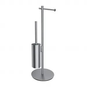 OMNIRES - MODERN PROJECT voľne stojaci držiak na toaletný papier a kefu, nikel MP60810NI