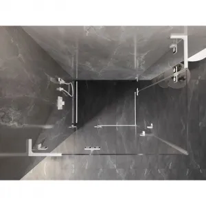 MEXEN/S - Lunar L Duo sprchový kút dvere krídlové 80 x 70, transparent, biela 834L-080L-070P-20-00
