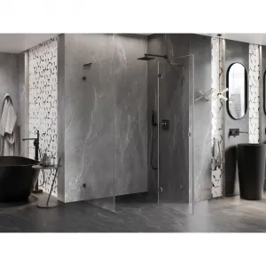 MEXEN/S - Lunar L sprchový kút dvere krídlové pravá 85 x 70, transparent, grafit metal 834L-085-070-95-00-P