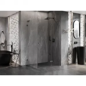 MEXEN/S - Lunar L sprchový kút dvere krídlové pravá 85 x 70, transparent, grafit metal 834L-085-070-95-00-P