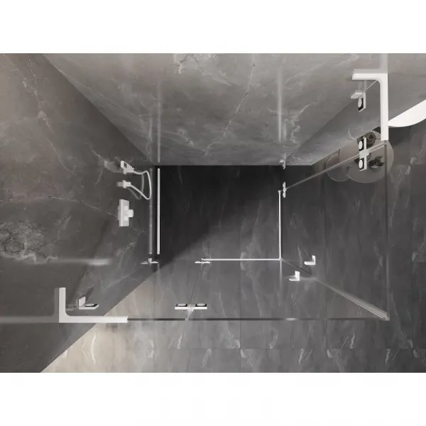 MEXEN/S - Lunar L Duo sprchový kút dvere krídlové 105 x 90, transparent, biela 834L-105L-090P-20-00