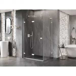 MEXEN/S - Lunar-F L sprchový kút skladacie dvere ľavá 100 x 80, transparent, biela 836L-100-080-20-00-L