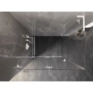 MEXEN/S - Lunar-F L sprchový kút skladacie dvere ľavá 100 x 80, transparent, biela 836L-100-080-20-00-L