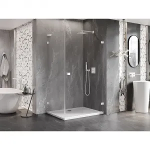 MEXEN/S - Lunar-B L sprchový kút dvere krídlové pravá 100 x 80, transparent, biela 832L-100-080-20-00-P
