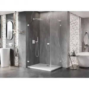 MEXEN/S - Lunar-B L sprchový kút dvere krídlové ľavá 100 x 80, transparent, biela 832L-100-080-20-00-L