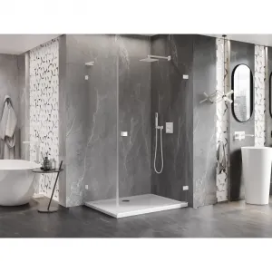 MEXEN/S - Lunar-B L sprchový kút dvere krídlové pravá 95 x 90, transparent, biela 832L-095-090-20-00-P