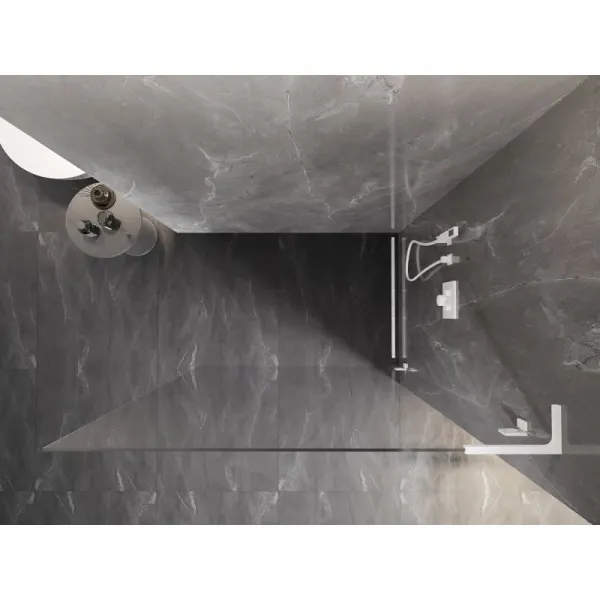 MEXEN/S - Lunar L Sprchová zástena WALK-IN pravá 60 x 200, transparent 8 mm, biela 830L-060-000-20-00-P