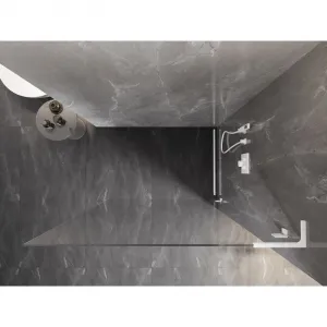 MEXEN/S - Lunar L Sprchová zástena WALK-IN pravá 60 x 200, transparent 8 mm, biela 830L-060-000-20-00-P