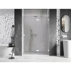 MEXEN/S - Lunar L sprchové dvere krídlové pravé 140, transparent, biela 834L-140-000-20-00-P