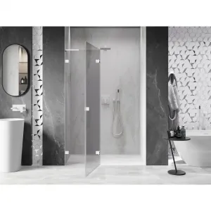 MEXEN/S - Lunar L sprchové dvere krídlové ľavé 135, transparent, biela 834L-135-000-20-00-L