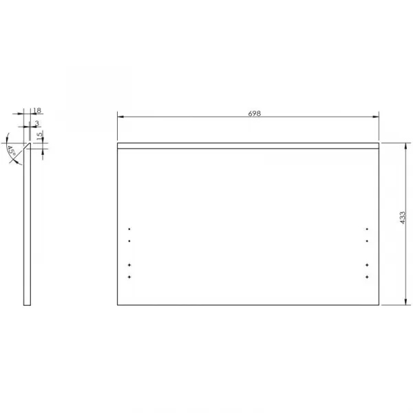 MEXEN - Rivel čelo pre kúpeľňovú skrinku reliéf 70 x 43,5, grafit mat 91A20-0700-470-1-66