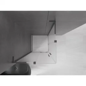 MEXEN/S - Velar L Duo sprchovací kút, posuvné dvere 90 x 90, dekor, gun gray kartáčovanáana 871-090-090-02-33-66
