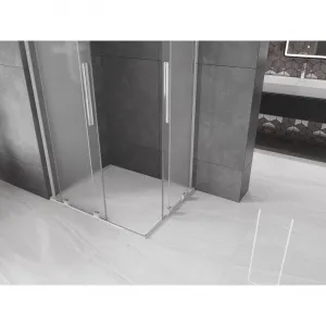 MEXEN/S - Velar L Duo sprchovací kút, posuvné dvere 90 x 80, dekor, chróm 871-090-080-02-33-01