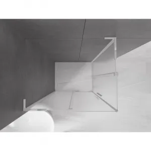 MEXEN/S - Velar L Duo sprchovací kút, posuvné dvere 90 x 80, dekor, chróm 871-090-080-02-33-01