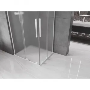 MEXEN/S - Velar L Duo sprchovací kút, posuvné dvere 90 x 80, dekor, biela 871-090-080-02-33-20