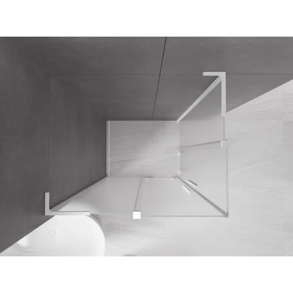 MEXEN/S - Velar L Duo sprchovací kút, posuvné dvere 100 x 90, dekor, biela 871-100-090-02-33-20
