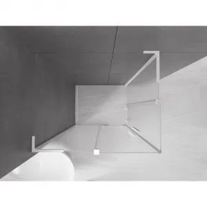 MEXEN/S - Velar L Duo sprchovací kút, posuvné dvere 100 x 90, dekor, biela 871-100-090-02-33-20