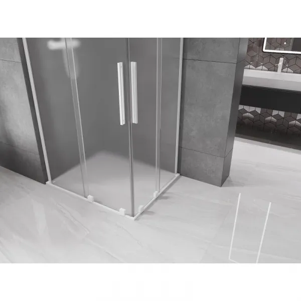MEXEN/S - Velar L Duo sprchovací kút, posuvné dvere 100 x 90, dekor, biela 871-100-090-02-33-20