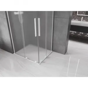 MEXEN/S - Velar L Duo sprchovací kút, posuvné dvere 100 x 90, dekor, biela 871-100-090-02-33-20