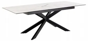 Actona Jedálenský rozkladací stôl Irwine 168/210 cm biely mramor/čierny