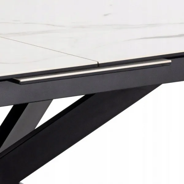 Actona Jedálenský rozkladací stôl Irwine 168/210 cm biely mramor/čierny