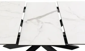 Actona Jedálenský rozkladací stôl Irwine 168/210 cm biely mramor/čierny