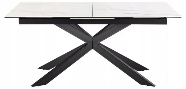 Actona Jedálenský rozkladací stôl Irwine 168/210 cm biely mramor/čierny