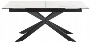 Actona Jedálenský rozkladací stôl Irwine 168/210 cm biely mramor/čierny
