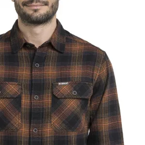 Bushman Pánska flanelová košeľa Gunnar, čierna/oranžová XXXXL
