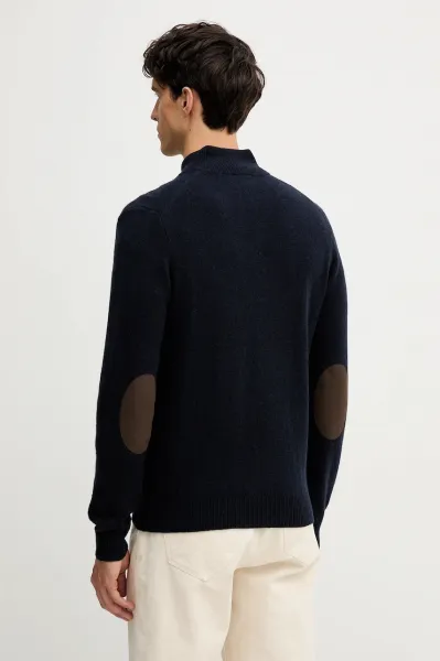 Sveter Hackett London Lambswool Fzip Midnight Blue
