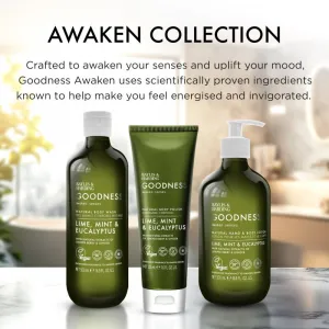 Baylis & Harding Goodness Awaken Senses osviežujúci telový peeling vône Lime, Mint & Eucalyptus 225 ml