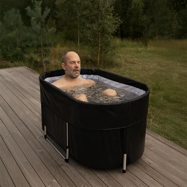Prenosná skladacia vaňa na otužovanie, čierna, 290 l, HARTO