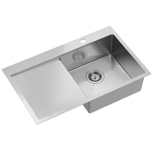 Quadron Quadron - Oceľový drez RUSSEL 111 BRUSH NICKEL Ľavá komora HB7912BS