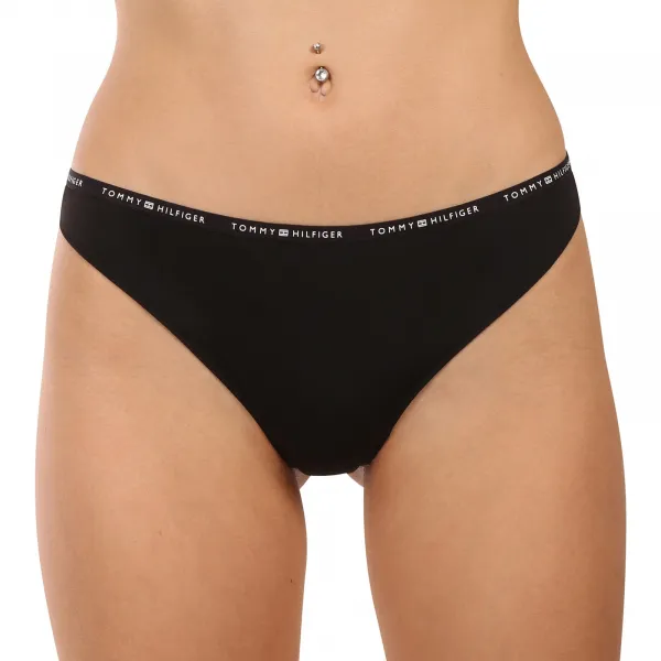 3PACK dámske nohavičky a tangá Tommy Hilfiger čierne (UW0UW05756 0V2) M