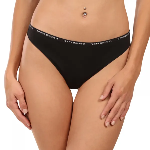3PACK dámske nohavičky a tangá Tommy Hilfiger čierne (UW0UW05756 0V2) M