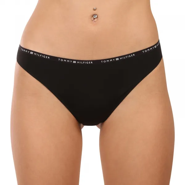 3PACK dámske nohavičky a tangá Tommy Hilfiger čierne (UW0UW05756 0V2) M