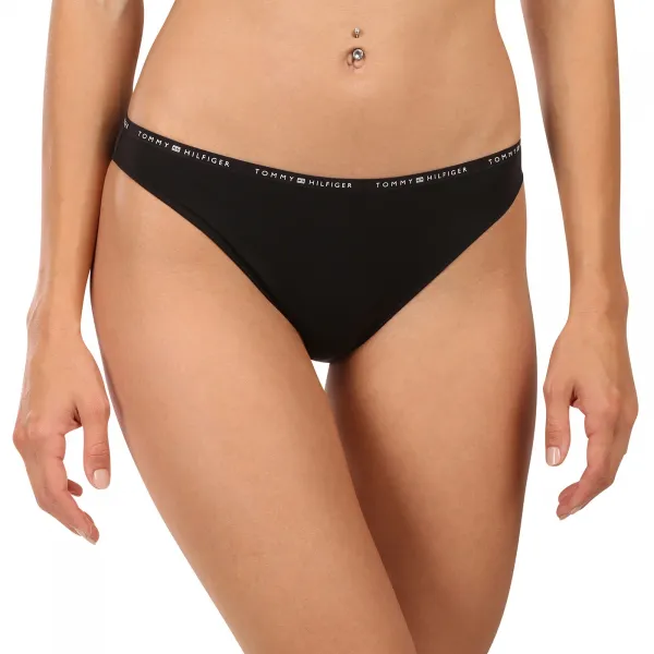 3PACK dámske nohavičky a tangá Tommy Hilfiger čierne (UW0UW05756 0V2) M