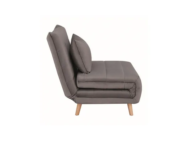 Sivé rozkladacie kreslo SPIKE VELVET