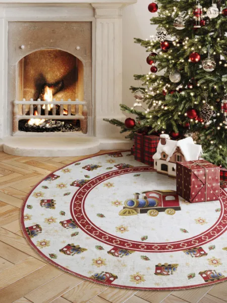 Koberec Toy's Delight Villeroy & Boch Christmas Train krémový / červený kruh