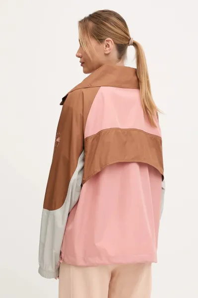Bunda adidas by Stella McCartney oranžová farba, prechodná, oversize, JX4334