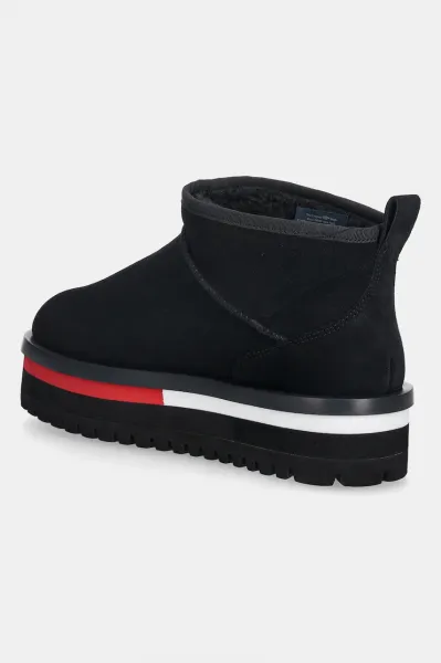 Semišové snehule Tommy Jeans TJW FLATFORM SNOW BOOT SUEDE