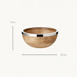 Miska Grace (Ø 20 cm), mangové drevo s okrajom z nerezovej ocele - EDZARD