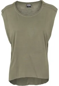 Women's Olive T-Shirt HiLo with Shoulder Zipper