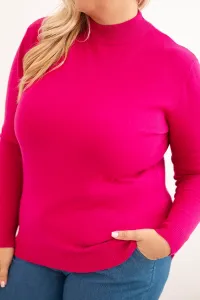 Legínovo Dámsky rolákový sveter Plus Size z viskózy bordový Farba: Ružová, Veľkosť: UNI