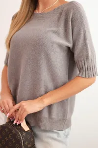 Legínovo Dámsky viskózový sveter s krátkym rukávom cappuccino Farba: Hnedá, Veľkosť: UNI