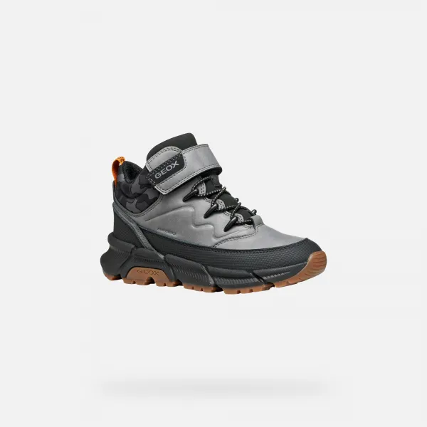 Light grey boys' ankle boots Geox Flexyper Plus - Boys