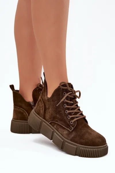BIG STAR SHOES Semišové Nízke Dámske Čižmy Na Platforme Big Star